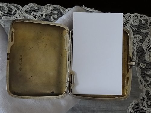 Grace アンティーク イギリス エドワーディアン 1906年 HW&Co 純銀製 (スターリグ・シルバー 925/1000) のシガレットケース 86g 美品_画像6