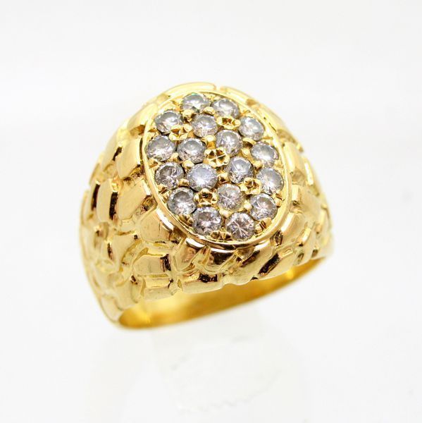 * used beautiful goods *18 gold diamond men's ring 16 number 