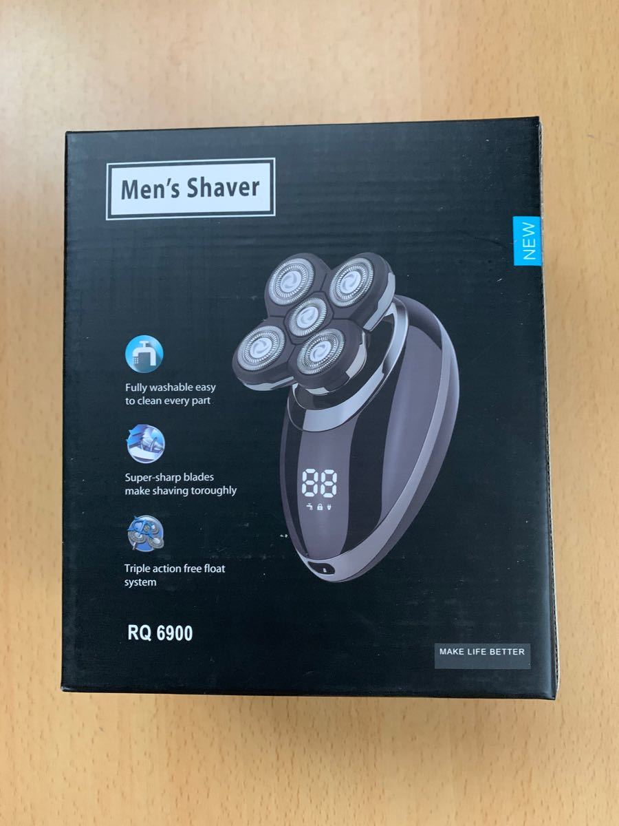 シェーバー 髭剃り水洗い IPX7防水 USB充電式 LCDディスプレイ 5枚刃