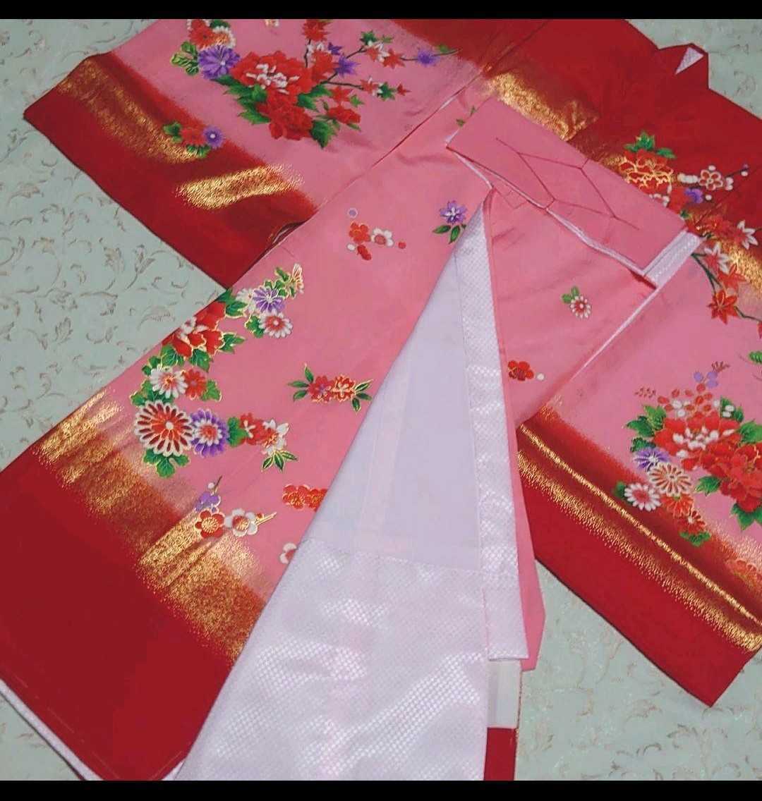 [ не использовался товар ] женщина . натуральный шелк .. три . кимоно производство надеты 