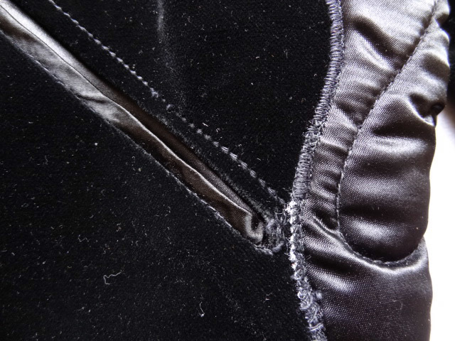 ビンテージ GRANNY TAKES A TRIP スペシャル 60S ブラック 黒 ベロア サテン 切替 刺繍 デザイン ジャケット イギリス グラム ロック レア_画像3