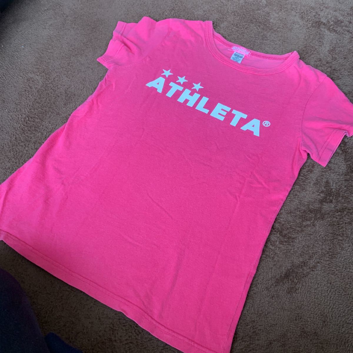 アスレタ　サッカー　フットサル　ピンク　ブランド　ロゴ ATHLETA アスレタ 半袖Tシャツ