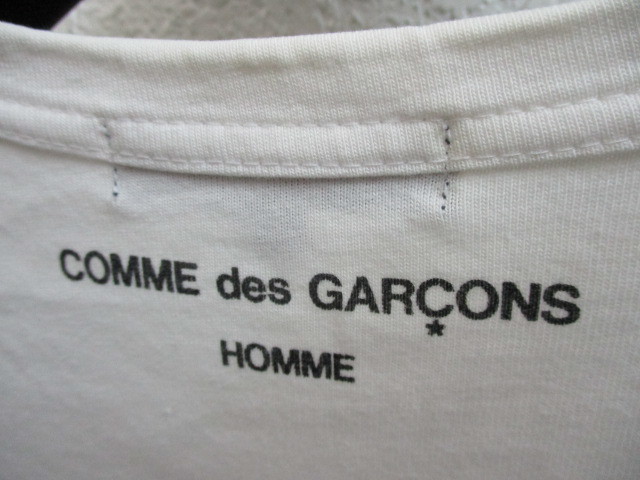 即決 2006SS COMME des GARCONS HOMME コムデギャルソンオム 06SS 初期 首下ブランドロゴ ＆ 地球 アートプリントTシャツ メンズ M_画像8