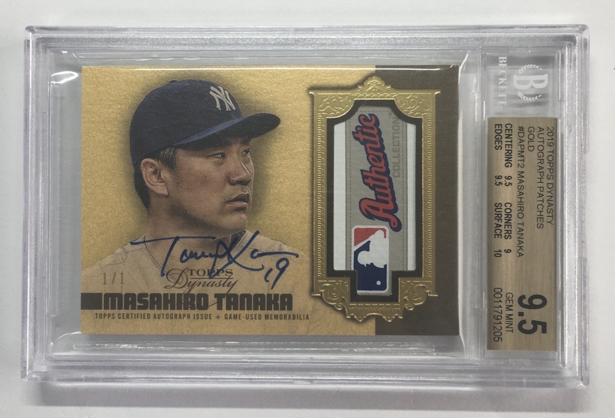 【1/1枚限定!鑑定済み】田中将大直書きサインタグパッチ 2019 Topps Dynasty Gold Laundry Tag Patch Auto_画像1