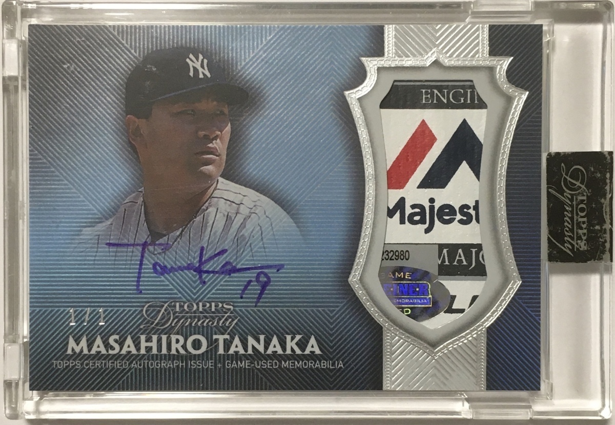 あなたにおすすめの商品 【1/1枚限定】田中将大直書きサインタグパッチ 2017 Topps Dynasty Gold Laundry Tag Patch Auto Topps