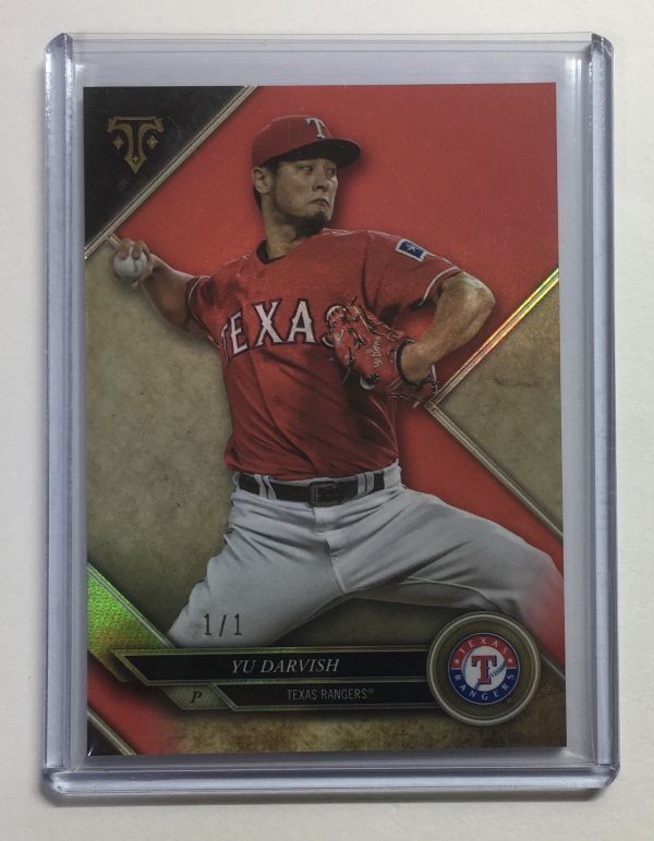 【1/1枚限定】ダルビッシュ有 2017 Topps Triple Threads Red Refractor_画像1