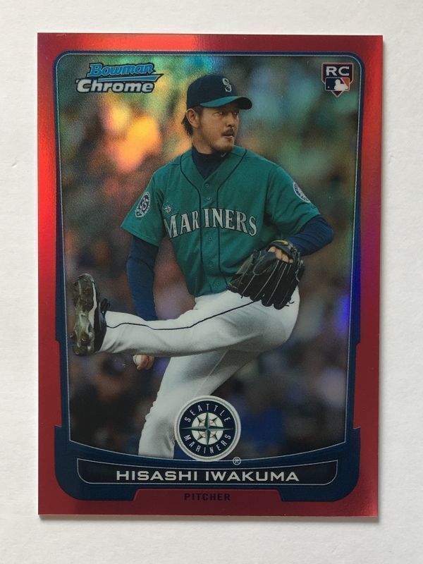 【ファーストNo. 1/5枚限定】岩隈久志 2012 Bowman Chrome Draft RC Red Refractor_画像1