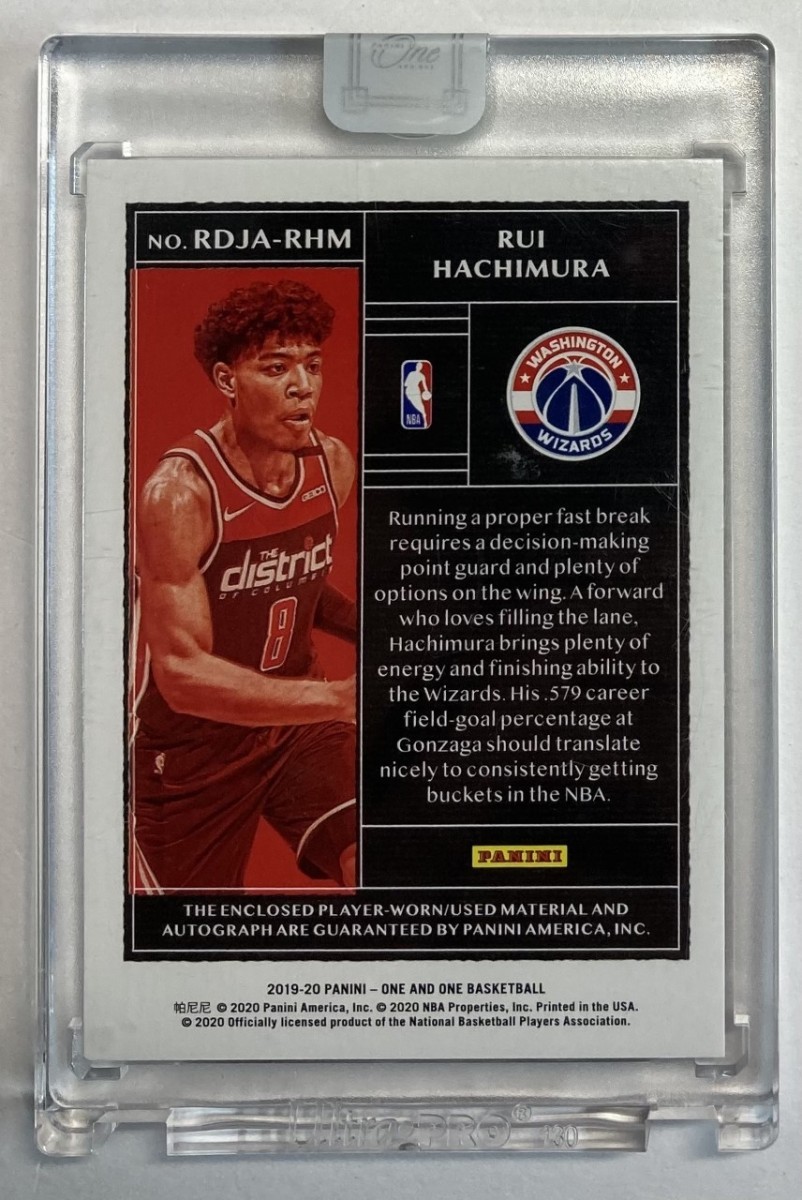 【49枚限定】八村塁直書きルーキーサイン実使用Wパッチ 2019-20 Panini One Blue RC Dual Game-used Patch Auto_画像2