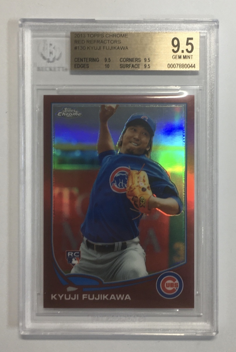 【状態完璧!鑑定済!ジャージーNo. 11/25枚限定】藤川球児 2013 Topps Chrome Red Refractor Rookie Card BGS 9.5_画像1