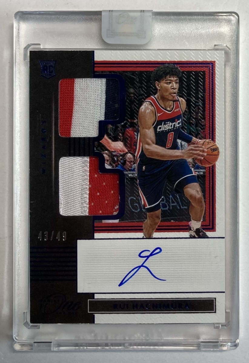 【49枚限定】八村塁直書きルーキーサイン実使用Wパッチ 2019-20 Panini One Blue RC Dual Game-used Patch Auto_画像1