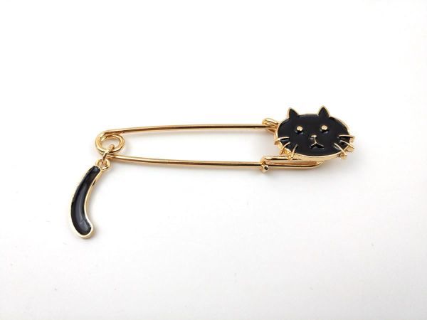 黒猫 ネコ かわいい安全ピン ショールピン ブローチ ブラック Dm便発送 日本代购 买对网 黒猫 ネコ かわいい安全ピン ショールピン ブローチ ブラック Dm便発送 日本代购 买对网