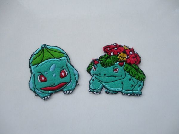 (２点セット)ポケットモンスター ポケモン Pokemon フシギダネ フシギバナ ワッペン/ゲーム 刺繍 キャラクター 子ども 入学 入園 497_画像1