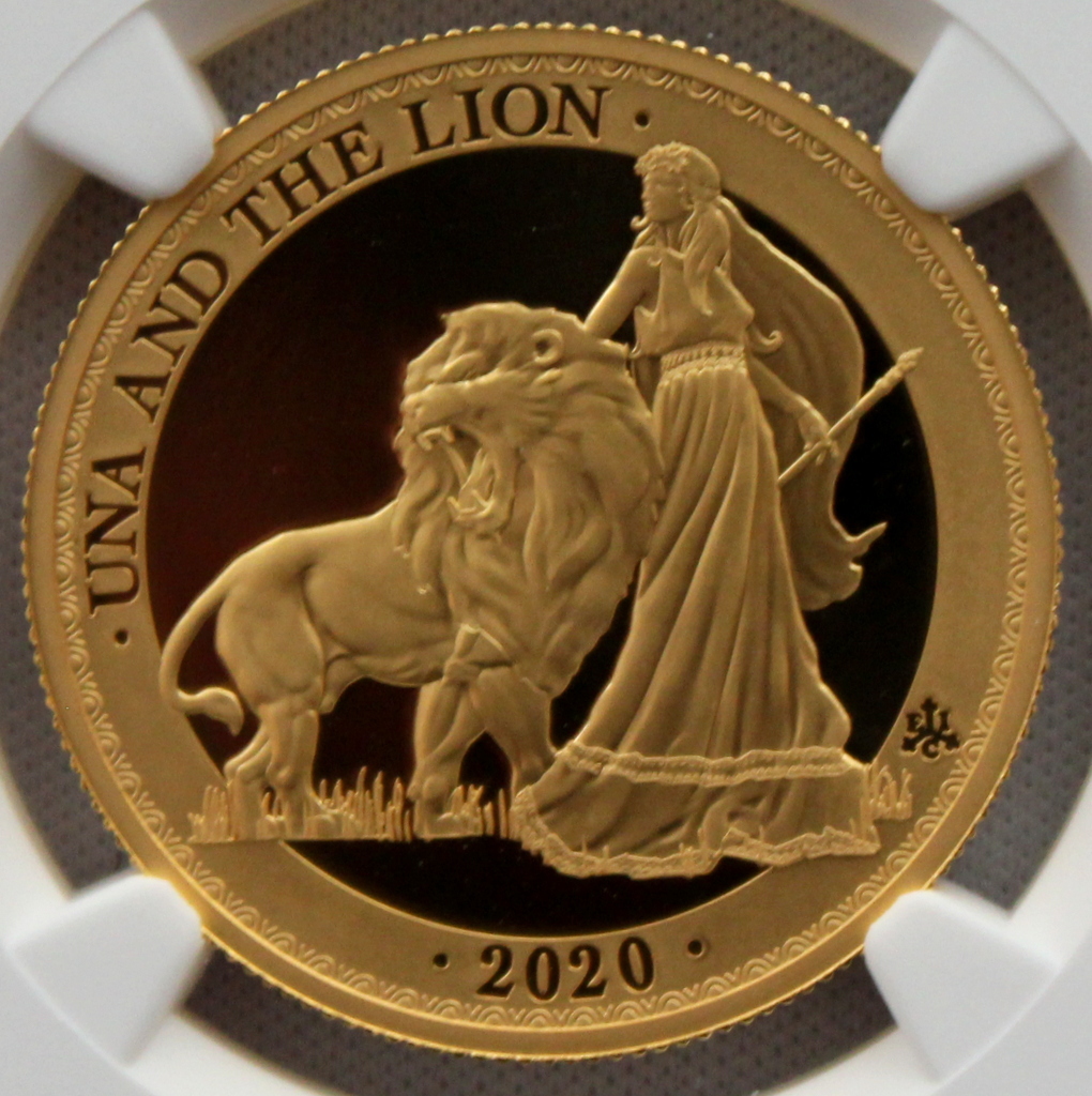 2020年 イギリス領 セントヘレナ 金貨 NGC ウナとライオン 最高鑑定品