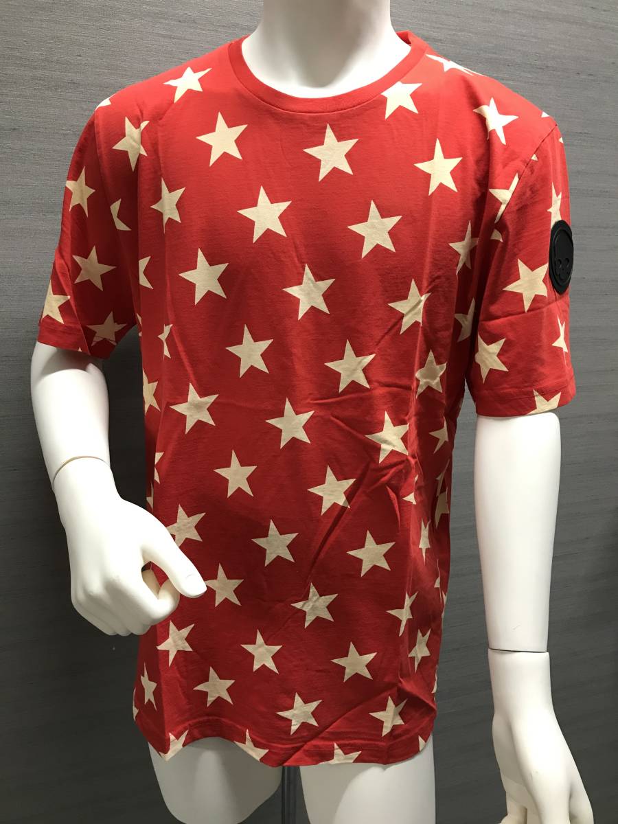 本物 新品 HYDROGEN ハイドロゲン星柄半袖Tシャツ 220112 赤 S
