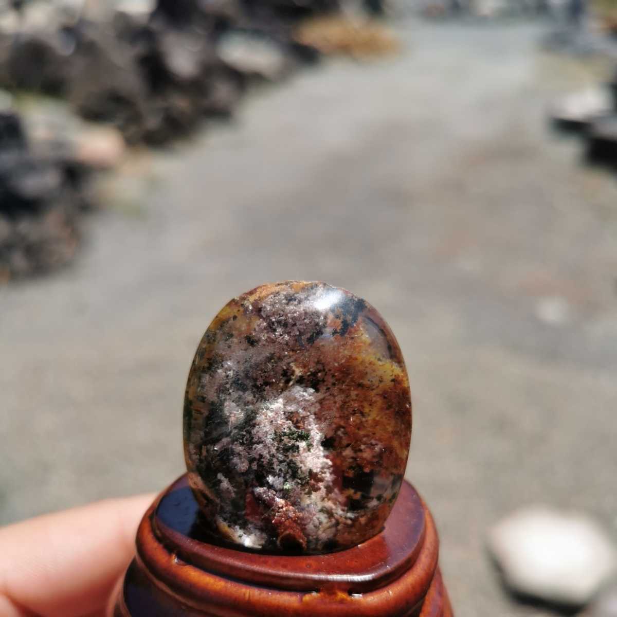 ガーデンクォーツ 苔水晶鑑賞石石置物オブジェインテリア