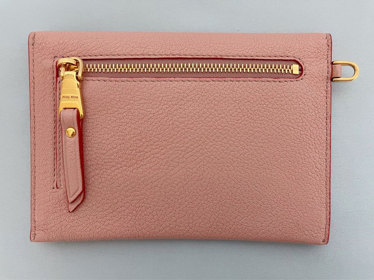 MIUMIU miumiu ミュウミュウ ラブレター ピンク 薄型 財布 ポーチ