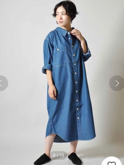 未使用 ジョンブル 日本製　デニムワンピース オーバーサイズシャツ　Johnbull FREEサイズ フリー Blue 全品送料無料　ブルー_画像4