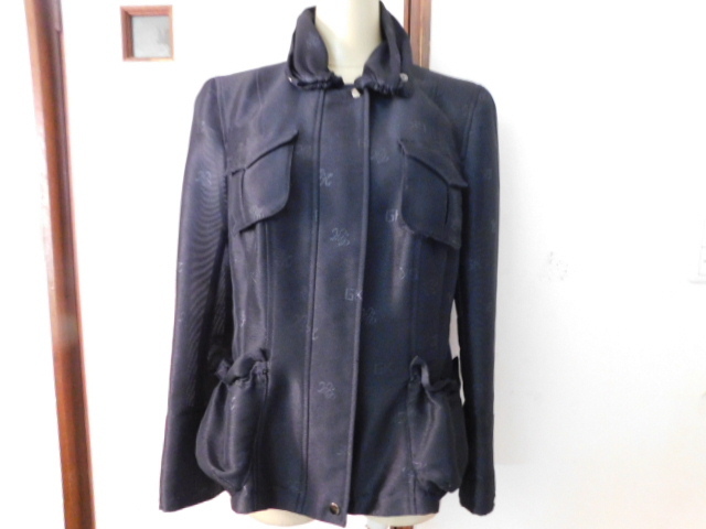 MA26 Italiya super-beauty goods GK*gk total with logo black double Zip jacket size 11 number lady's 
