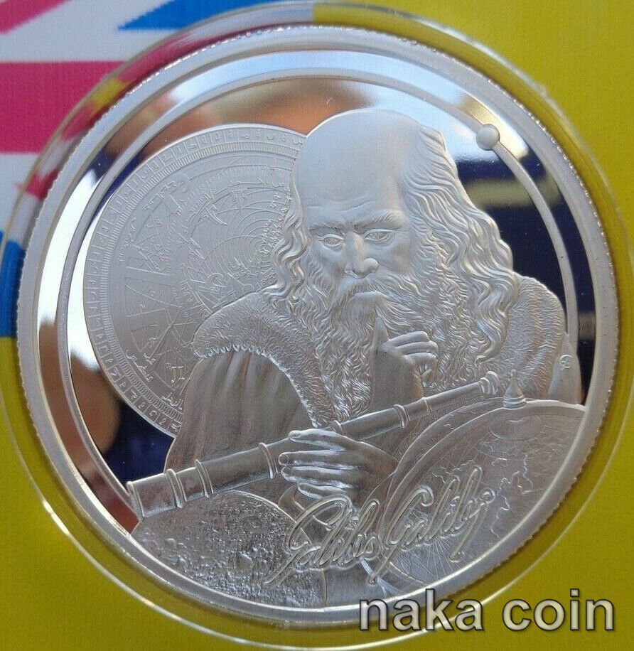 最新銀貨　2021 1 OZ NIUE ICONS OF INSPIRATION - GALILEO .999 SILVER 銀貨　1オンス　発行数1万！