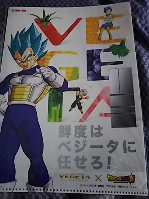 東芝 VEGETA ベジータ　ドラゴンボール　クリアファイル ブルマ トランクス _画像1