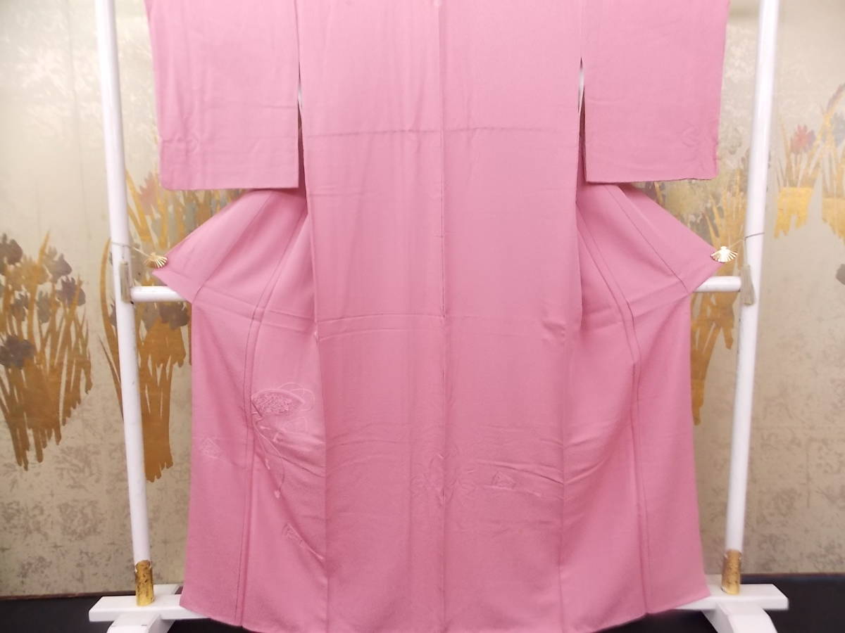  kimono now former times 2488 undecorated fabric kimono Delon Work . attaching lowering rose pink color image ⑧ unexpected also light some stains equipped 