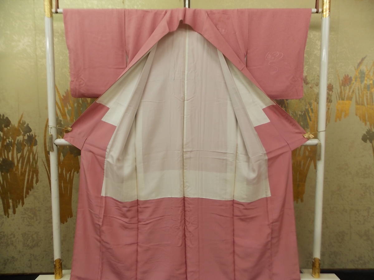  kimono now former times 2488 undecorated fabric kimono Delon Work . attaching lowering rose pink color image ⑧ unexpected also light some stains equipped 