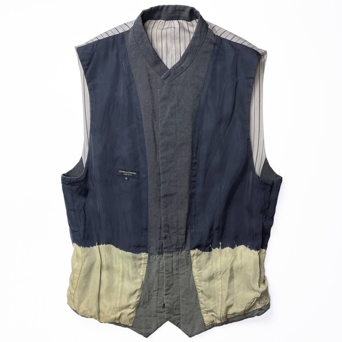 93AW 脱色 ベスト ジレ コムデギャルソンオムプリュス HOMME PLUS 1993AW Garment Bleached Vest Gilet ブリーチ 脱色期 縮絨 94AW 1994AW_画像、説明文の転載・加工、編集利用禁止。