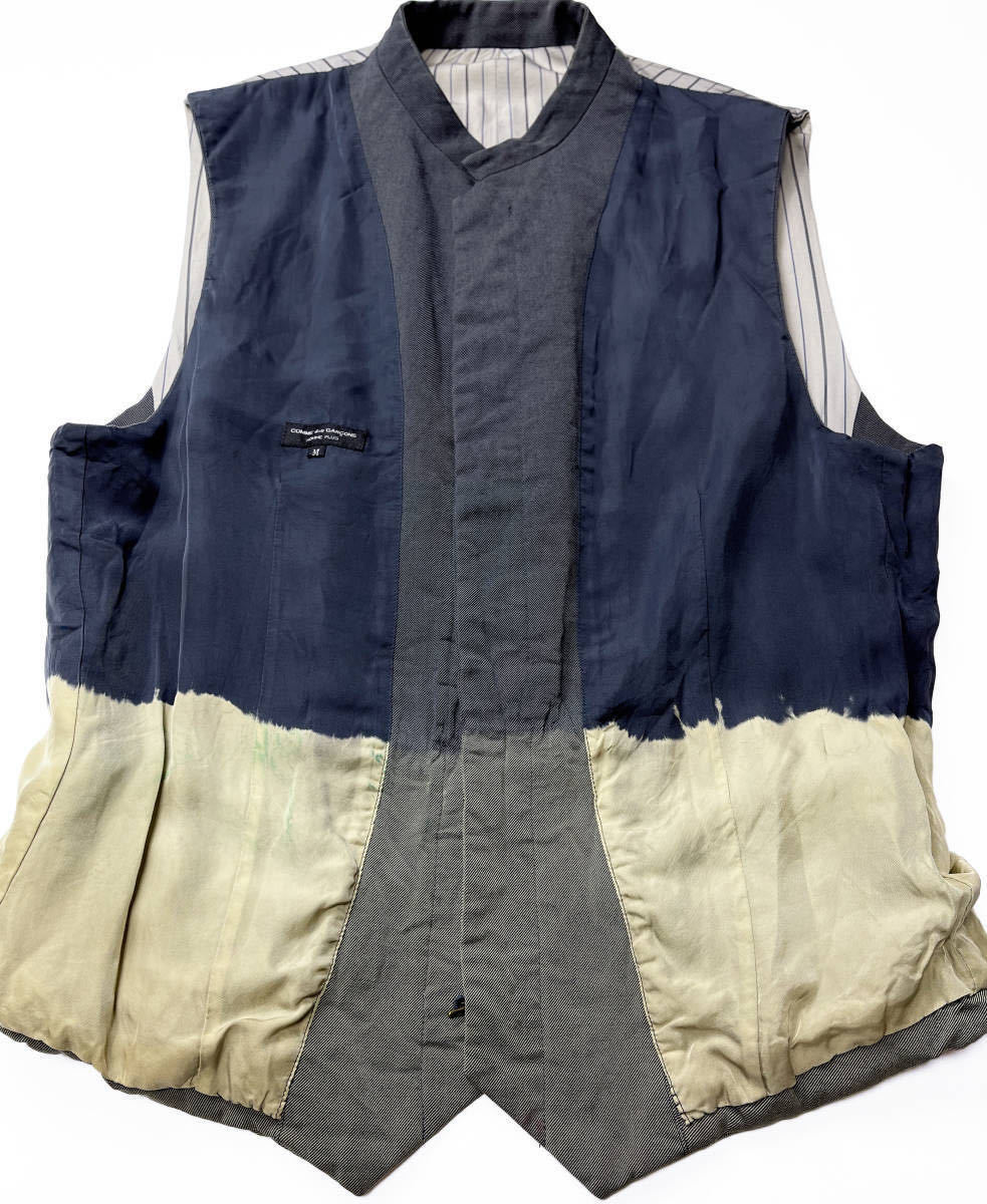 93AW 脱色 ベスト ジレ コムデギャルソンオムプリュス HOMME PLUS 1993AW Garment Bleached Vest Gilet ブリーチ 脱色期 縮絨 94AW 1994AW_画像、説明文の転載・加工、編集利用禁止。