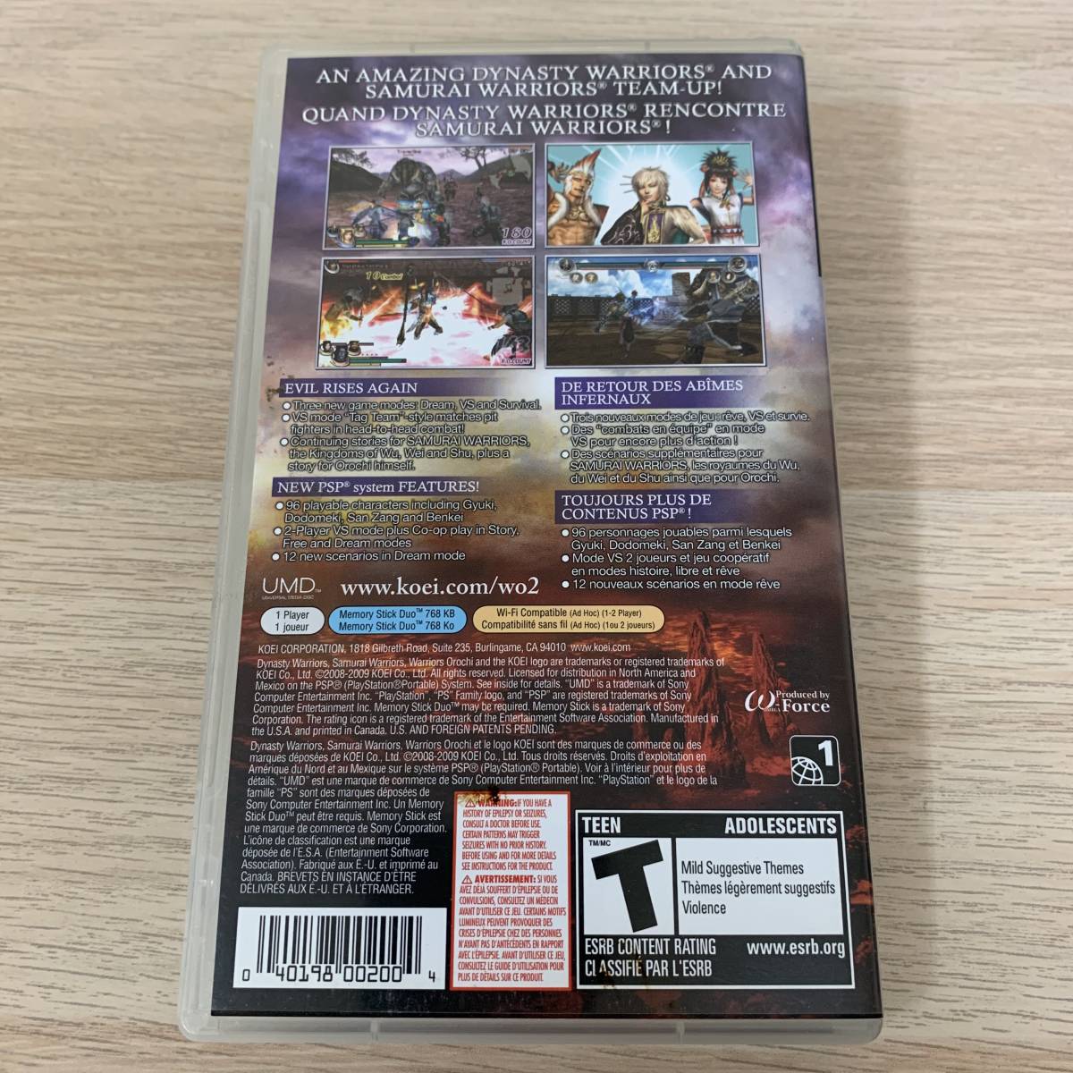 Warriors Orochi 2、北米版PSP★美品_画像2