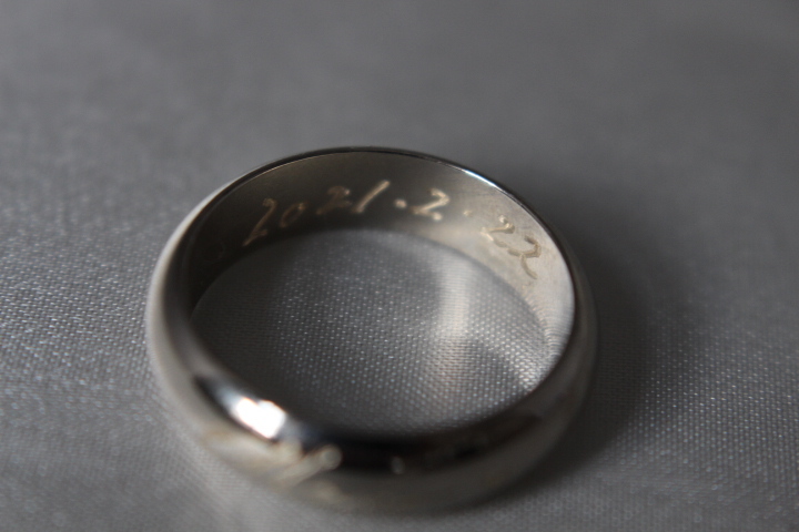  name ring shell circle futoshi 6mm silver color 2 piece name * character sculpture free table * reverse side * both sides * possible 