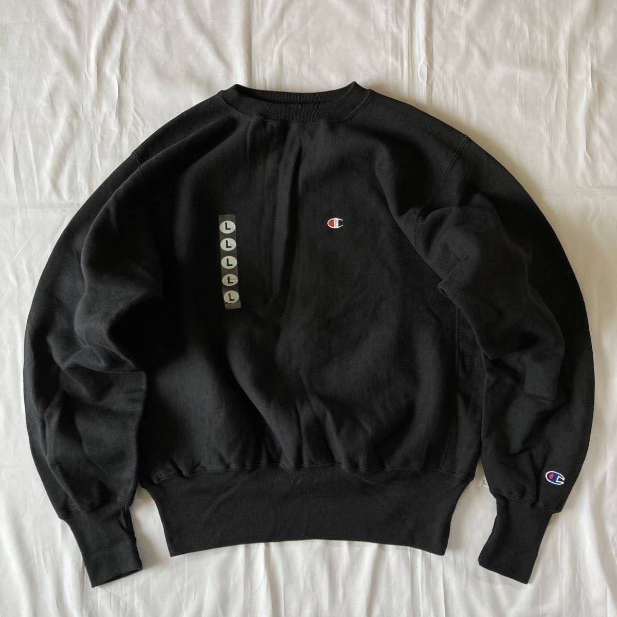 デッドストック！！ DEADSTOCK ！！ 黒ボディ BLACK ブラック Champion チャンピオン REVERSE WEAVE リバースウィーブ 90's 黒 刺繍タグ