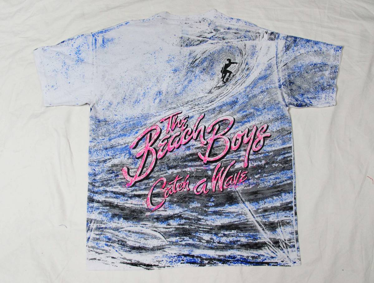 激レア 90's USA製 THE BEACH BOYS 『CATCH A WAVE』 総柄Tシャツ BEATLES MONKEES  SEARCHERS JIMMY'Z LIFE'S A BEACH サーフィン