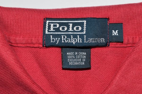 ☆US古着 POLO Ralph Lauren ラルフローレン ポロシャツ ポニーロゴ刺繍 レッド赤 鹿の子【M】コットン　　　　　◆2986◆_画像4