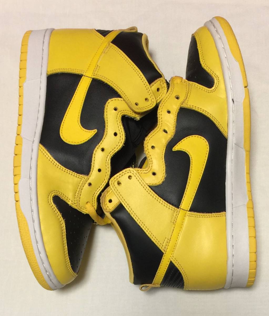NIKE DUNK HIGH LE 630335 071 BLACK/BRIGHT GOLDENROD ナイキ ダンク