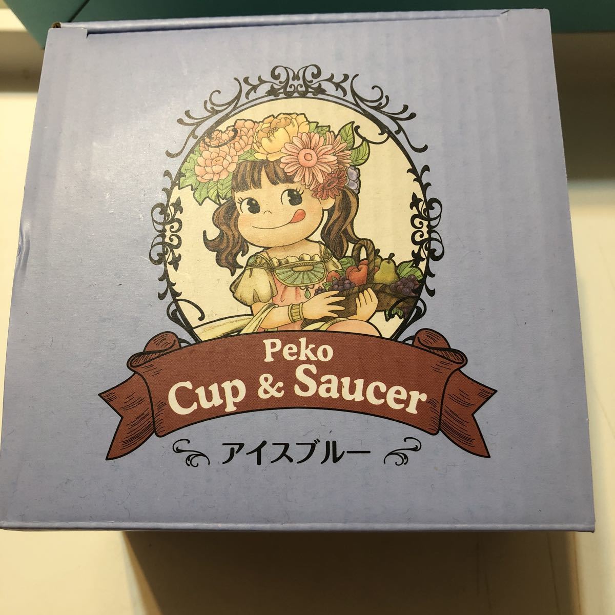 不二家・ペコちゃんカップ＆ソーサー【アイスブルー】コーヒーカップ_画像1