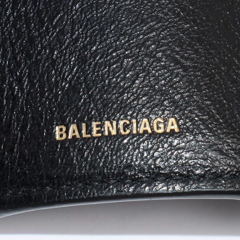 【全国送料無料】BALENCIAGA バレンシアガ クラシック 477455 三つ折りミニウォレット ブラック