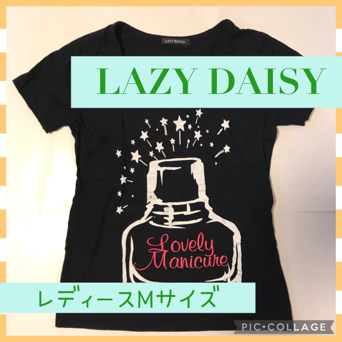 LAZY DAISY 半袖 Tシャツ レディース 黒 ブラック パフューム 香水 シャツ ジュニア 白 ピンク プリント トップス