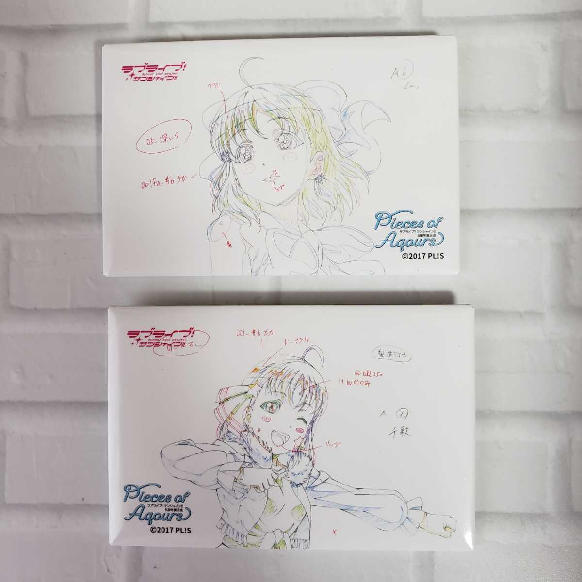 送料無料☆ラブライブ！サンシャイン!! 5周年展示会 Pieces of Aqours 原画スクエア缶バッジ 高海千歌 高海 千歌 Lovelive