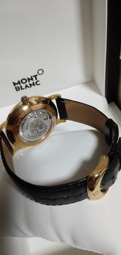[ обычная цена 85 десять тысяч ] Montblanc Montblanc Star STAR самозаводящиеся часы мужские наручные часы 107340 черный не использовался золотой 18k Star бесплатная доставка 
