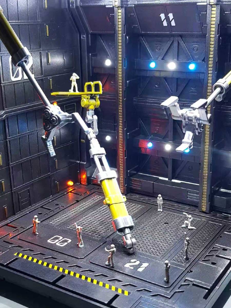 ジオラマ ガンダム システムベース 格納庫 基地(ブラック縦15横 ジオラマ ガンダム システムベース 格納庫 基地(ブラック縦15横