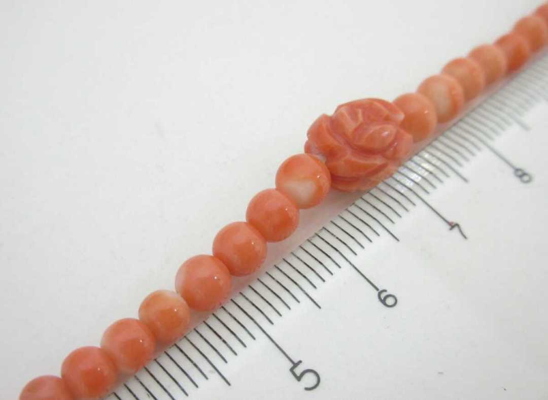 [TOP] peach .. coral feather woven cord kimono small articles loose netsuke i17.