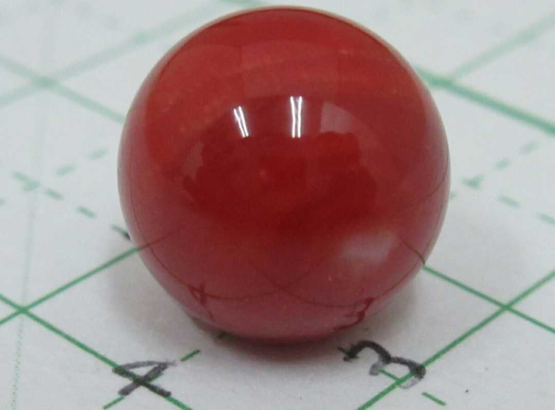 [TOP]. red .. coral 9.4mm one-side hole loose pendant top ring ring brooch netsuke a191.