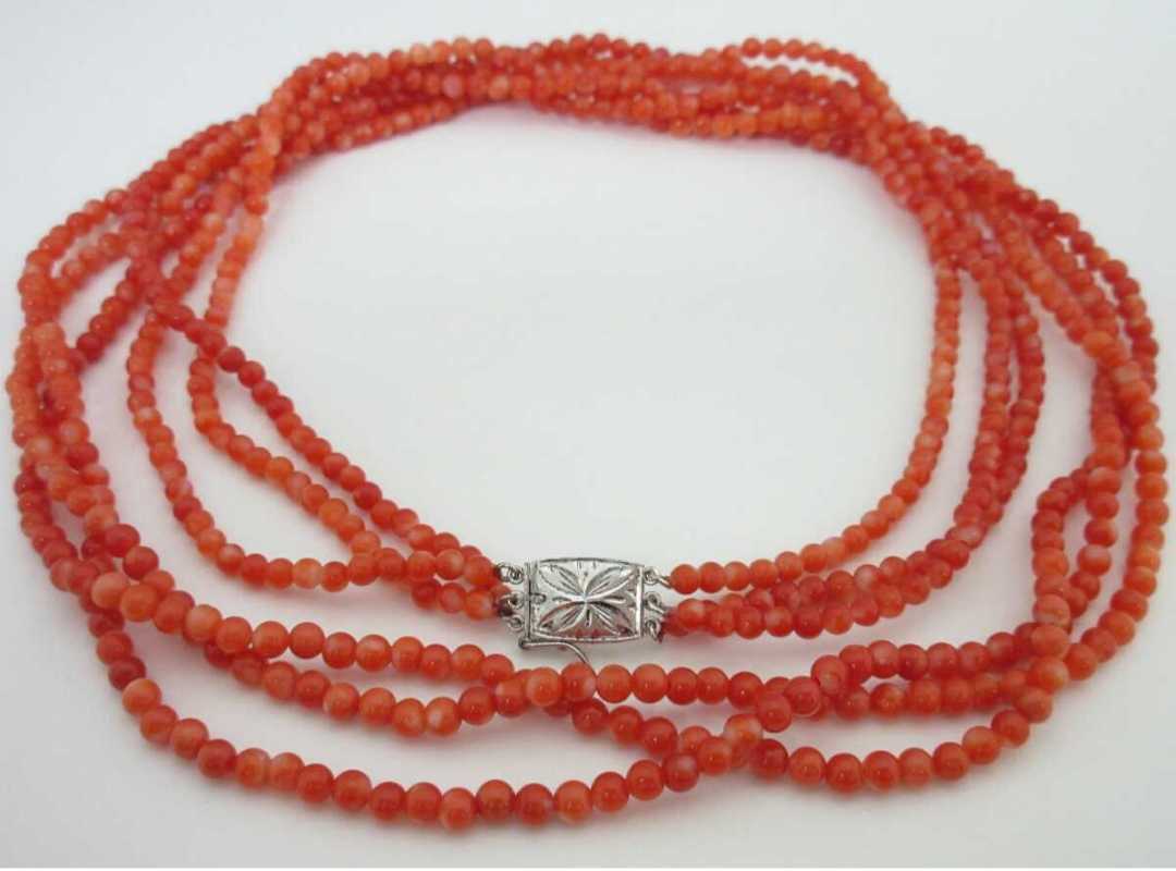 [TOP]. red .. peach .. coral necklace 50.8g bracele loose netsuke i700.