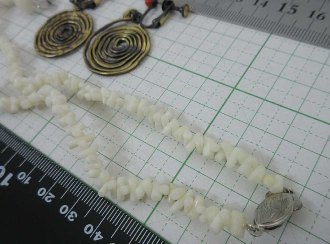 [TOP].. coral necklace earrings pendant top set loose bracele netsuke j176.