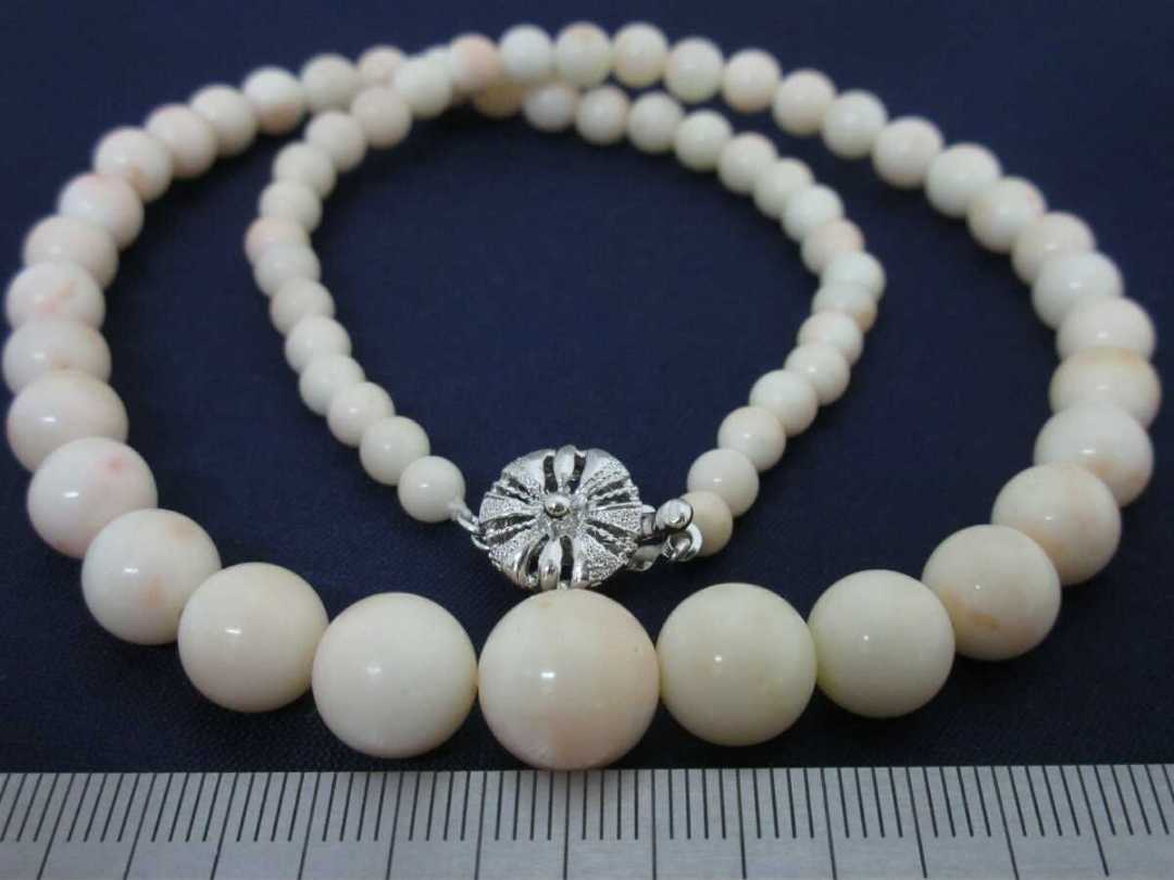 [TOP].. coral large 11.2mm necklace 29.6g loose bracele netsuke u617.