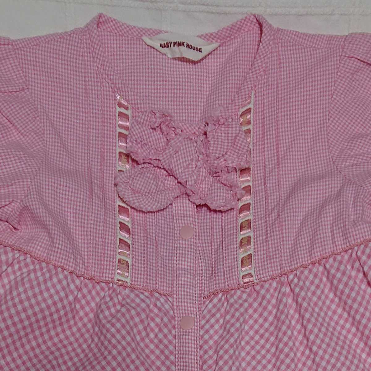 681 Baby Pink House ギンガムとはしごリボンのワンピース 80 ワンピース ミニ 売買されたオークション情報 Yahooの商品情報をアーカイブ公開 オークファン Aucfan Com