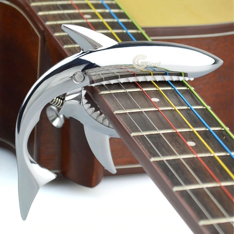 【SHARK CAPO GC-30】No.2 シルバー シャークカポ 高品質 新品 6弦 ギター エレキ アコギ カポタスト_画像3