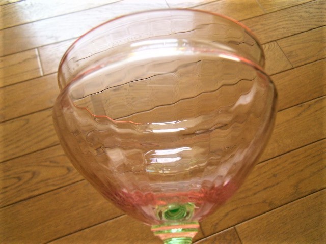 アンティーク　ウランガラス　デプレッション　シャンパングラス　レア_画像5