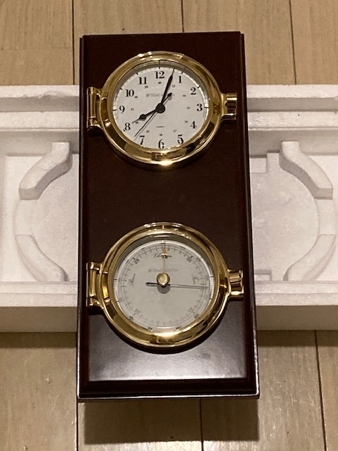 【中古品】West Marine 　Quarts Clocks and Barometer Plaque Set 　時計　気圧計　セット　＃274847_画像1
