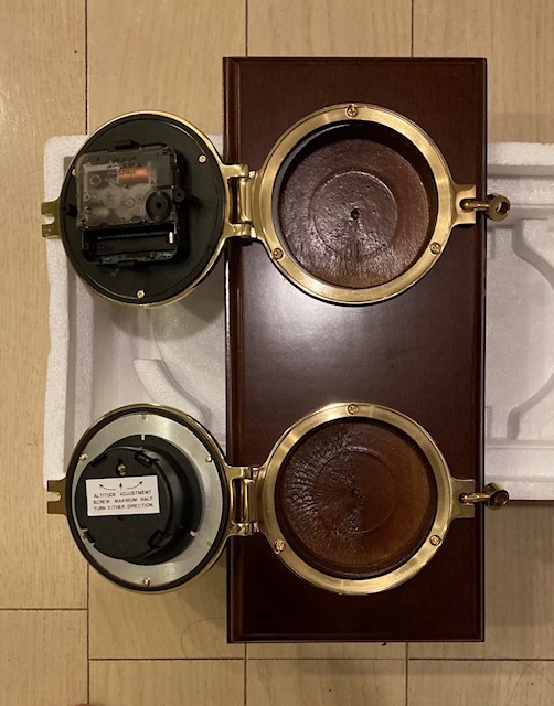 【中古品】West Marine 　Quarts Clocks and Barometer Plaque Set 　時計　気圧計　セット　＃274847_画像3
